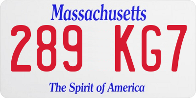 MA license plate 289KG7
