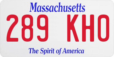 MA license plate 289KH0