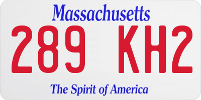MA license plate 289KH2