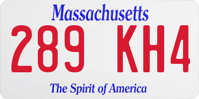 MA license plate 289KH4