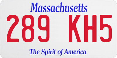 MA license plate 289KH5