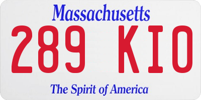 MA license plate 289KI0