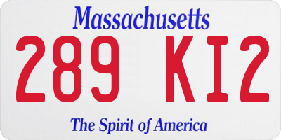 MA license plate 289KI2