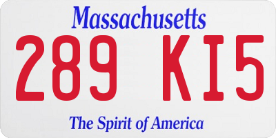 MA license plate 289KI5