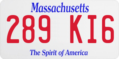 MA license plate 289KI6