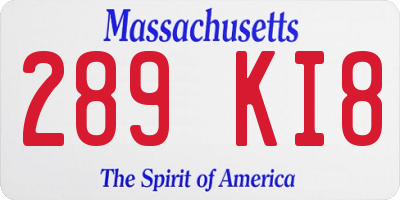 MA license plate 289KI8