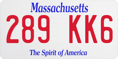 MA license plate 289KK6