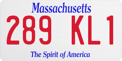 MA license plate 289KL1