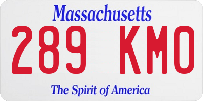 MA license plate 289KM0
