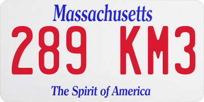 MA license plate 289KM3