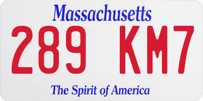 MA license plate 289KM7