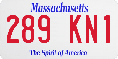 MA license plate 289KN1
