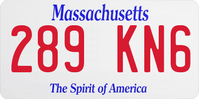 MA license plate 289KN6