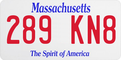 MA license plate 289KN8