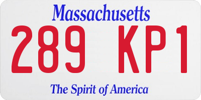MA license plate 289KP1