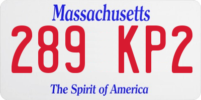 MA license plate 289KP2