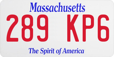 MA license plate 289KP6