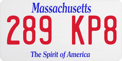 MA license plate 289KP8