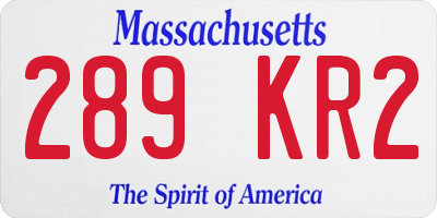 MA license plate 289KR2