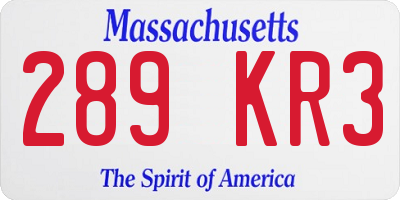 MA license plate 289KR3