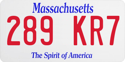 MA license plate 289KR7