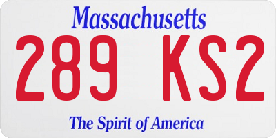 MA license plate 289KS2