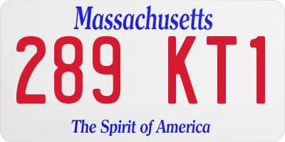 MA license plate 289KT1