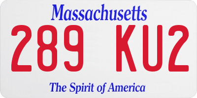 MA license plate 289KU2