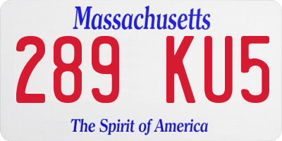 MA license plate 289KU5