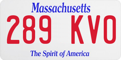 MA license plate 289KV0