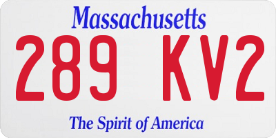 MA license plate 289KV2