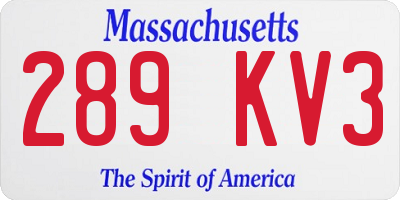 MA license plate 289KV3