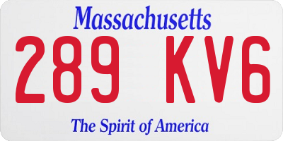 MA license plate 289KV6