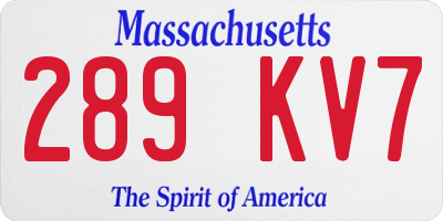 MA license plate 289KV7