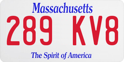 MA license plate 289KV8
