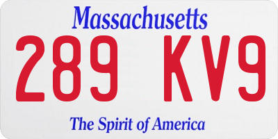 MA license plate 289KV9