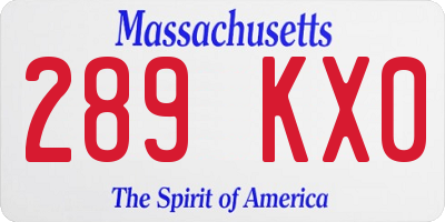MA license plate 289KX0