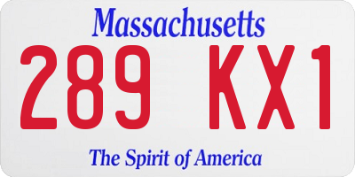 MA license plate 289KX1