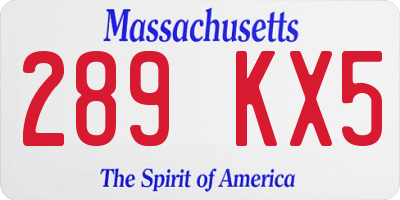 MA license plate 289KX5
