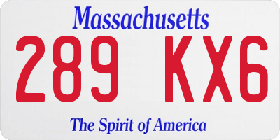 MA license plate 289KX6