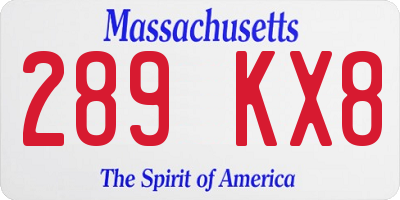 MA license plate 289KX8