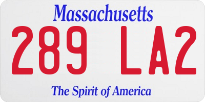 MA license plate 289LA2