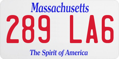 MA license plate 289LA6