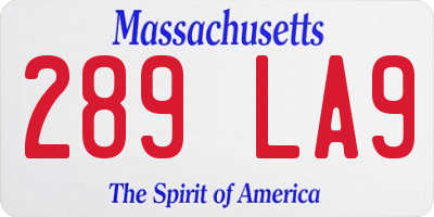 MA license plate 289LA9