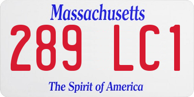 MA license plate 289LC1
