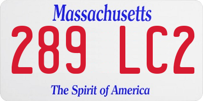 MA license plate 289LC2