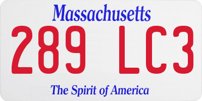 MA license plate 289LC3