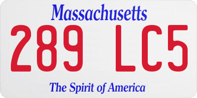 MA license plate 289LC5