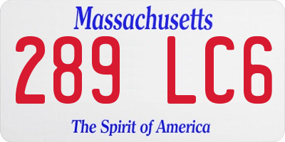 MA license plate 289LC6