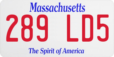 MA license plate 289LD5